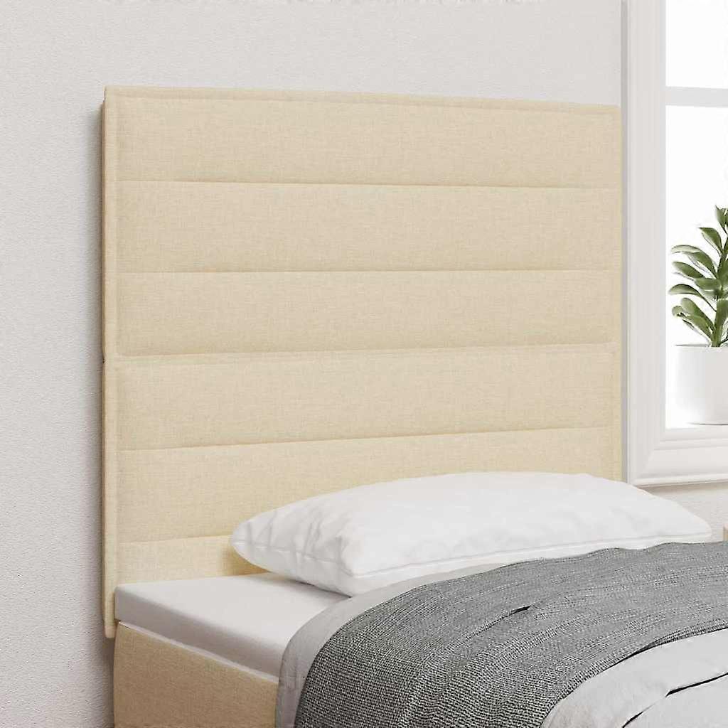 LED Kopfteil mit LED-Lichtleisten Creme 80 cm Polyester