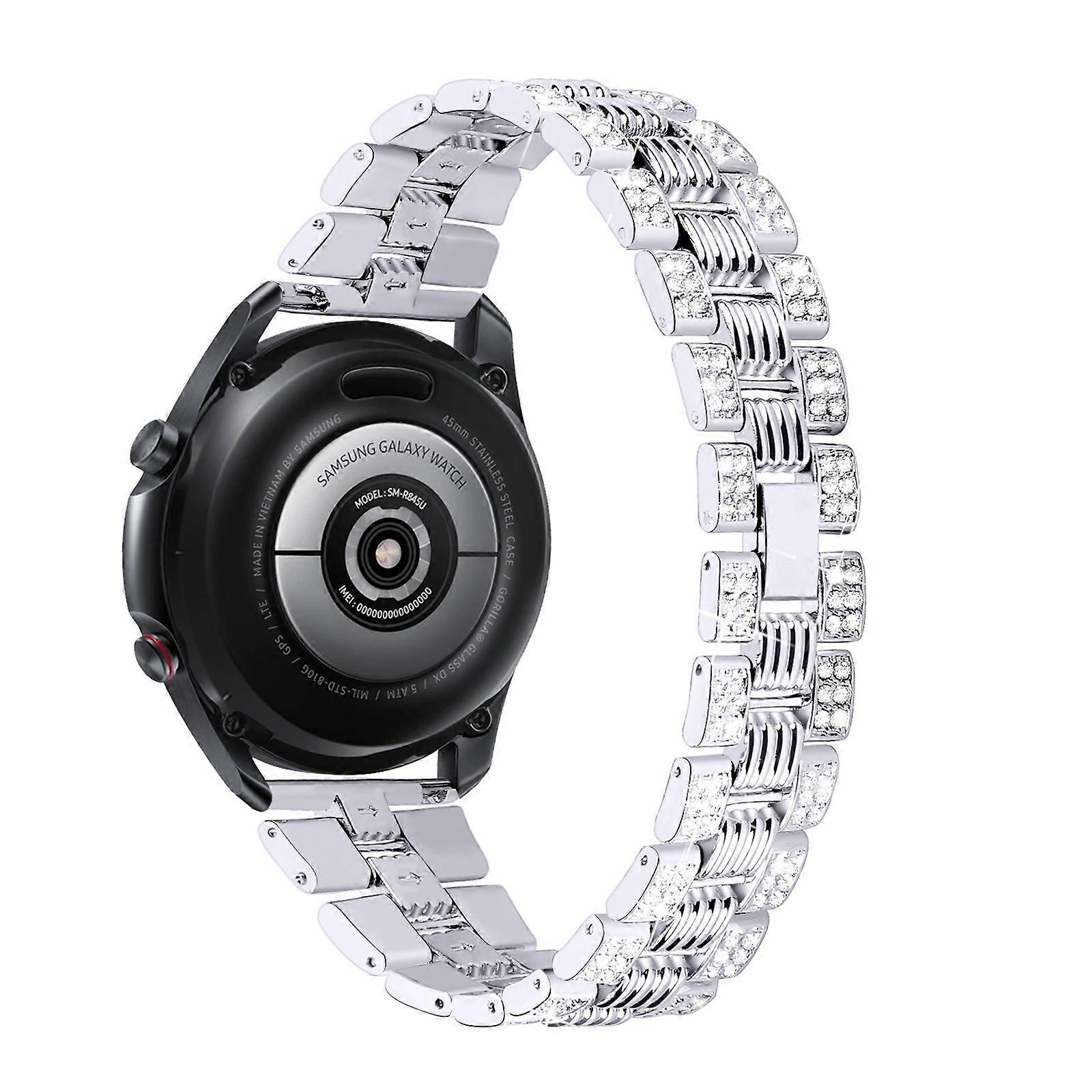 Rhinestone Decor Thread Watch Strap Replacement for Samsung Galaxy Watch3 41mm
