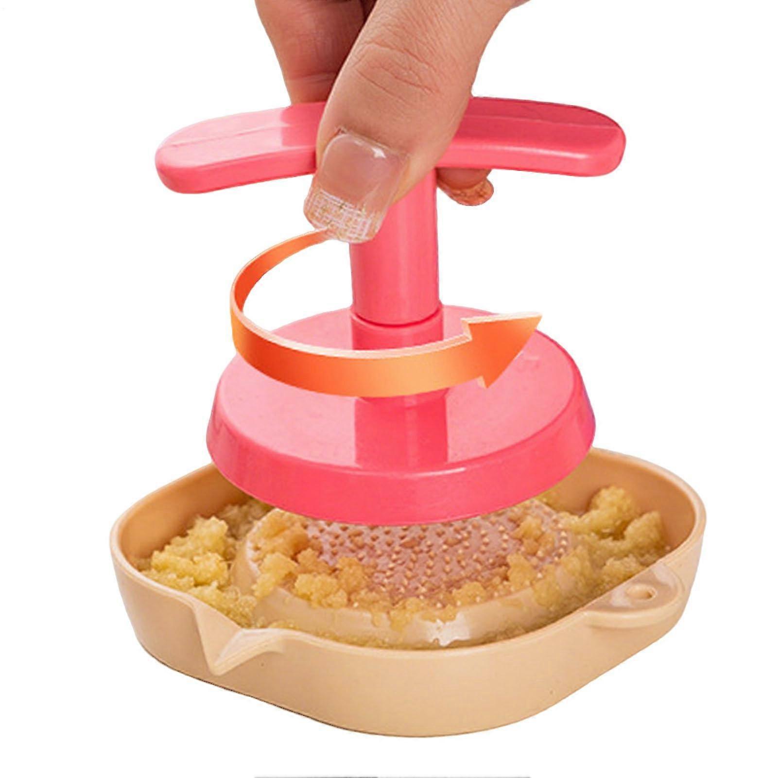 Manual Garlic Chopper with Stainless Blades, Multifunction Vegetable Grinder for Easy Kitchen Prep, Pink
