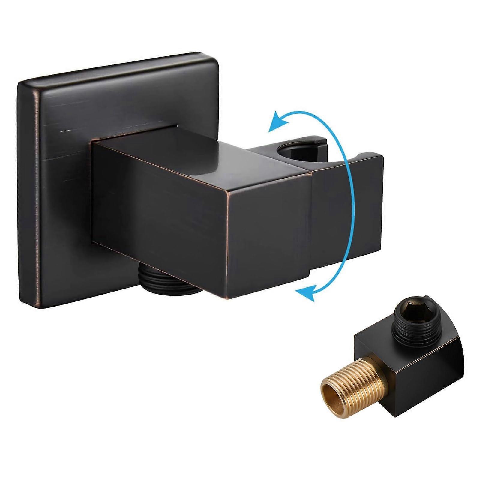 Oil Rubbed Bronze Solid Brass Wall Mounted Shower Head Holder with Adjustable Bracket and G1/2 Connector