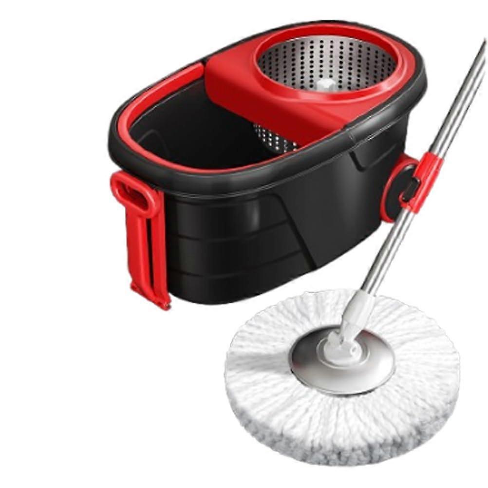 Spin Mop and Bucket Set with 360° Rotating UltraAbsorbent Microfiber Pad and Adjustable Handle