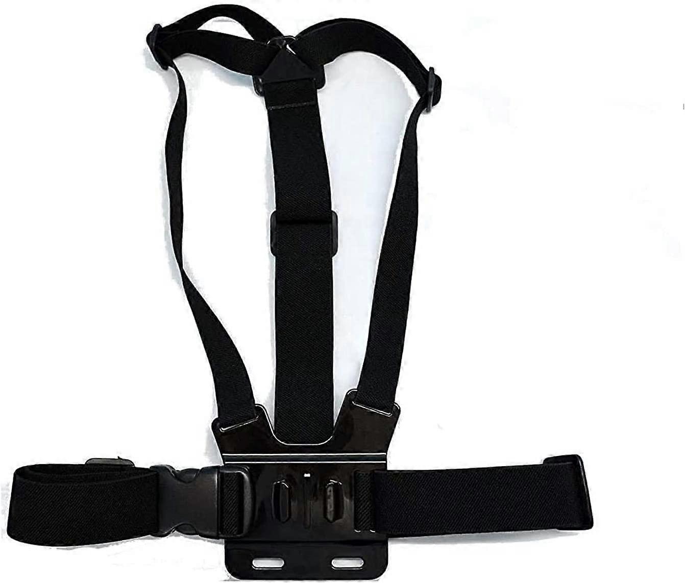 Action Camera Body Harness with Fully Adjustable Elastic Strap for GoPro Chest Mount and MultiSport Use Ref:1209