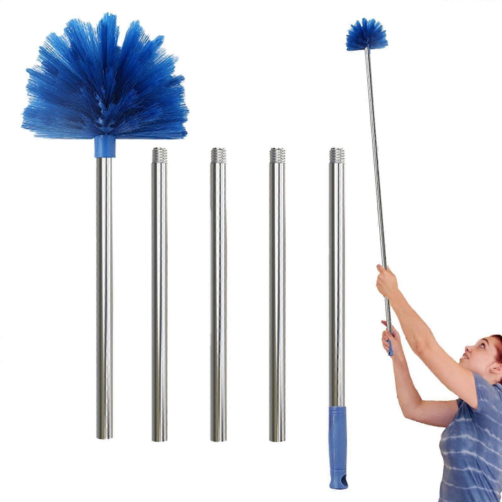 Feather Duster with Extension Pole for Ceiling Fan and  Cobweb Cleaning, Retractable Handle