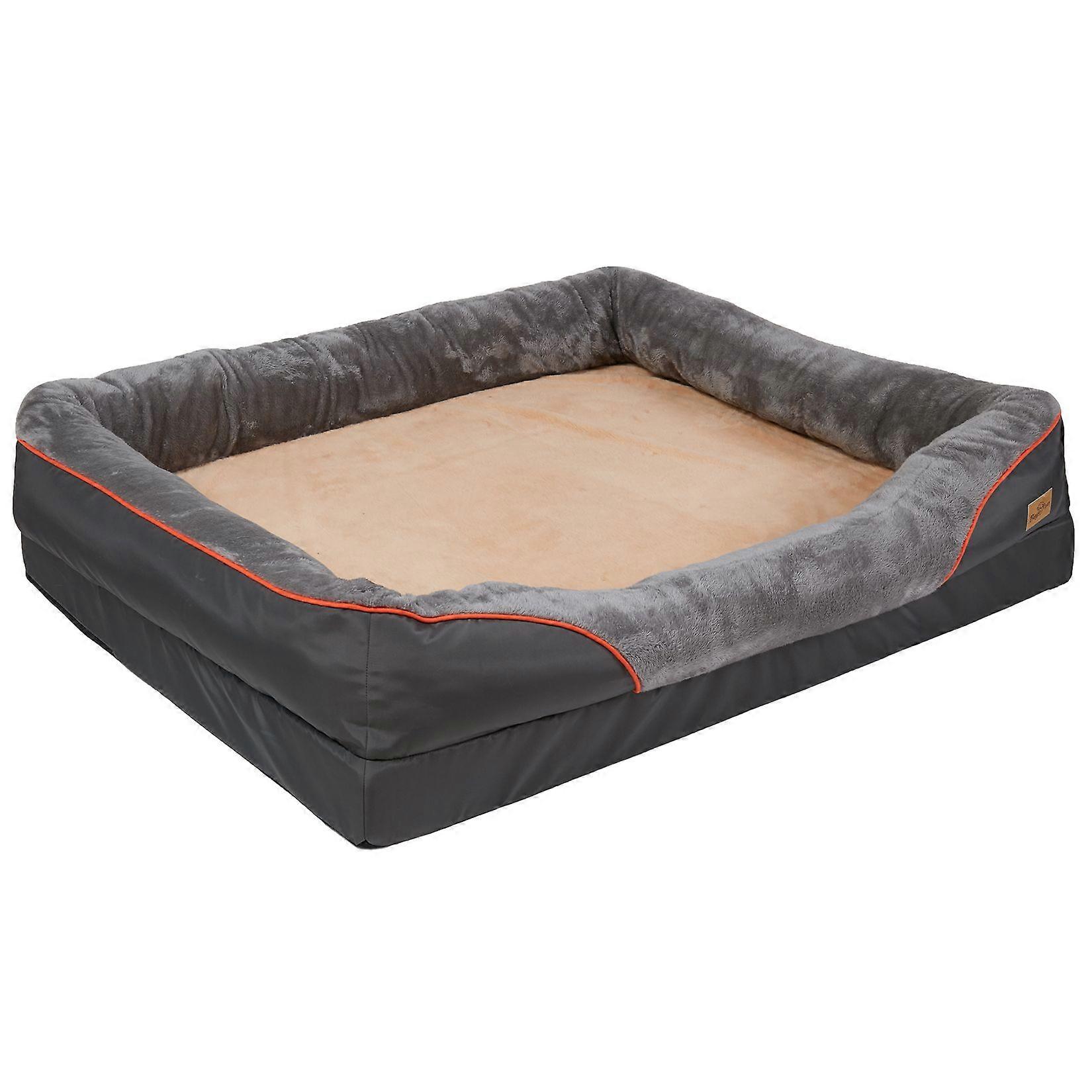 Yiruka Lit orthopédique lavable pour chien avec housse amovible - Gris - Imperméable - Taille XL