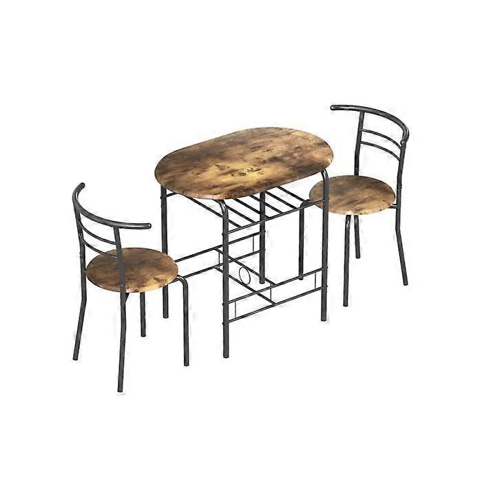 HOMCOM Three-Piece Compact Dining Set - Rustic Brown