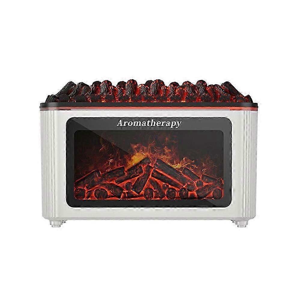 Fireplace Flame Humidifier Colorful Ambient Lights Diffuser Desktop Simulated Wood Flame Aroma Diffuser B
