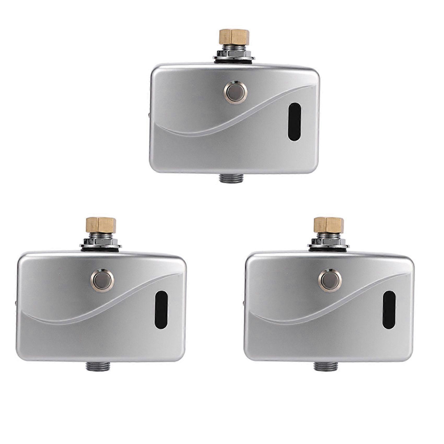 3X Automatic Electric Urinal Flush Valve Sensor&Manual 2 Function Exposed Wall Mount DC6V Urine Flushing