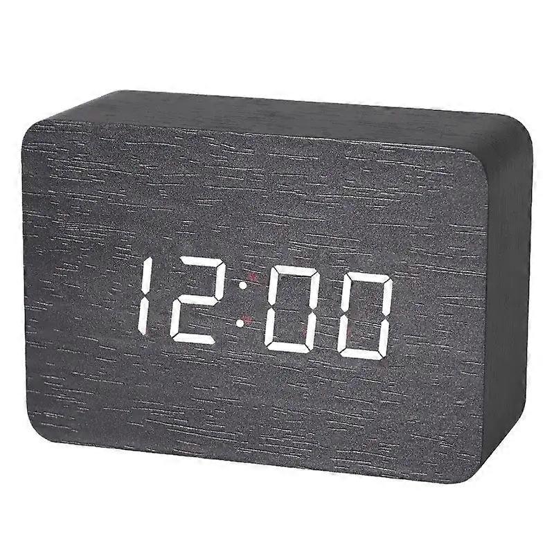 Wooden Led Digital Alarm Clock With Temperature Display & Night Light (4 Colours Available)