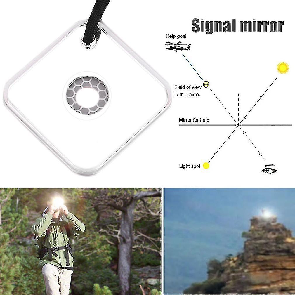 Heliograph Signal Mirror With Whistle Multifunctional Emergency Rescue Tool