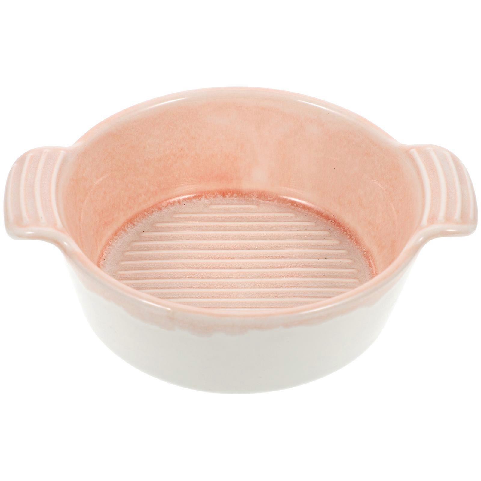 Double Handle Baking Dish Ceramic Baking Tray for Kitchen Use