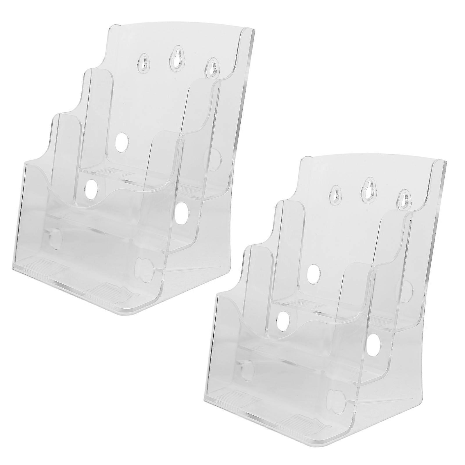 Transparent Acrylic File Holder for Desktop with 2Pcs Wall Mounted Document Holders