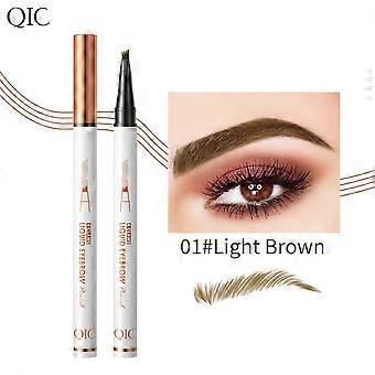 2 Pcs Microblading Eyebrow Pencil, 2026 Upgraded 3D Waterproof 4-Tip Eyebrow Pen, Natural Makeup Long-Lasting Fine Stroke Magic Brow Pencil for Women 