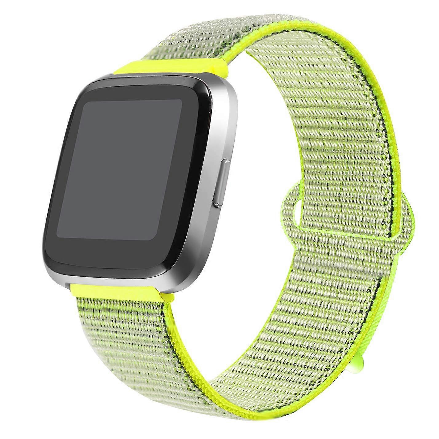 Fitbit Versa and Versa 2 Bands, Breathable Sport Loop Replacement Strap with Hook and Loop, Yellow