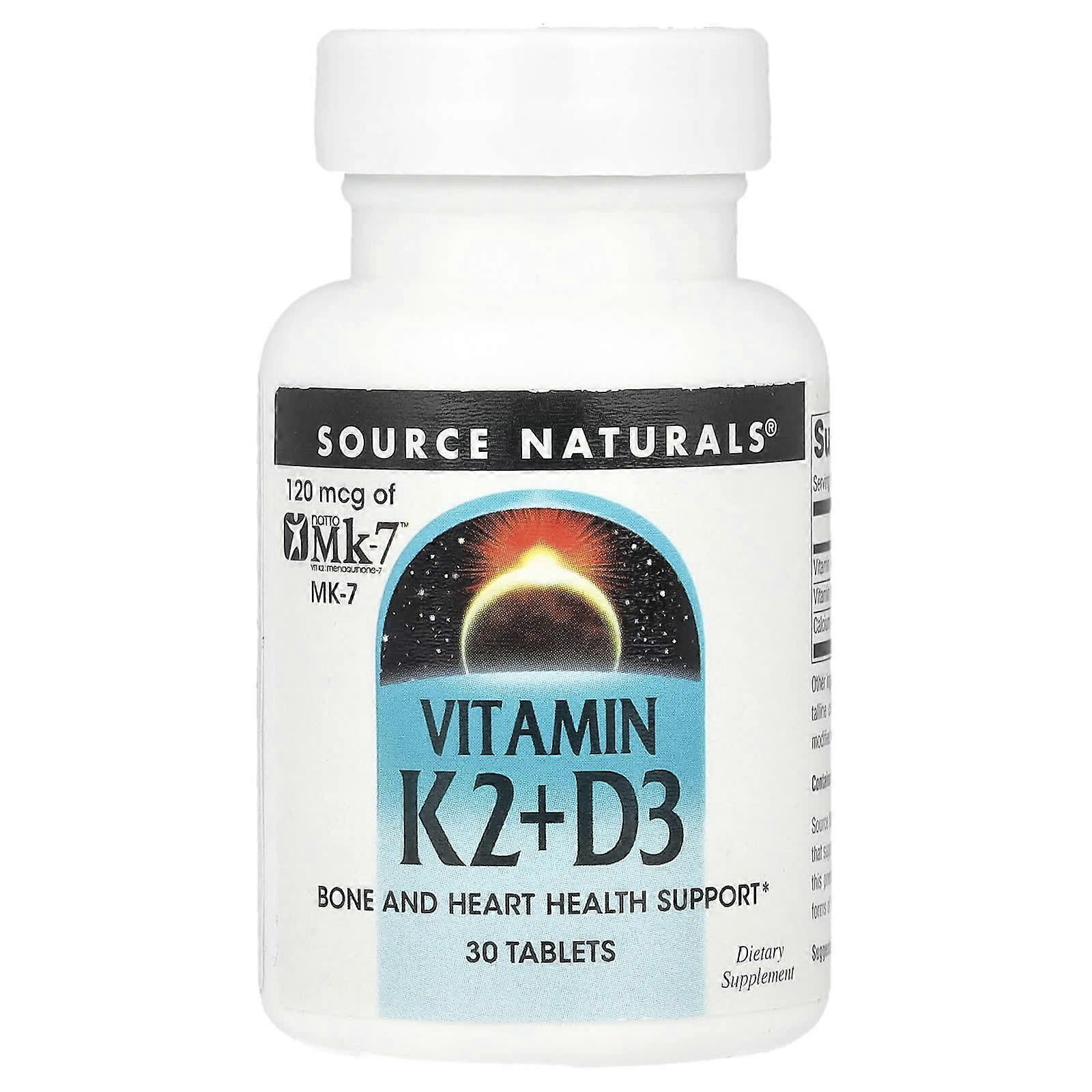 Source Naturals, Vitamin K2+D3 , 30 Tablets, 3-Pack