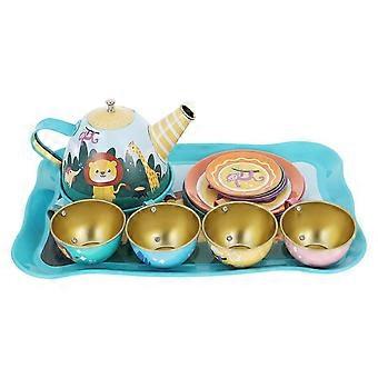 Tier Tee Spielzeug Zinn Teekanne Set für Pretend Spielen 1Set für Mädchen