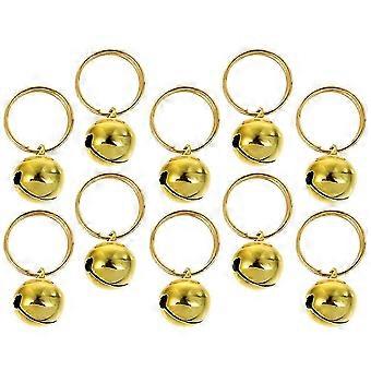 Golden Bell Ornament Cat Dog Collar Bell for Decor 30Pcs Stainless Steel