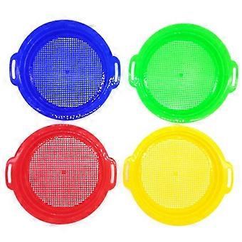 4pcs Stop Sand Sifter Sieves Toy For Sand Beach 4 Pack Set Red Blue Yellow Green For Children Kids 2026