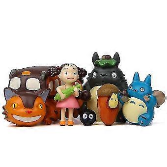 6pcs Totoro Auto Bus Fairy Dust Figure Toy