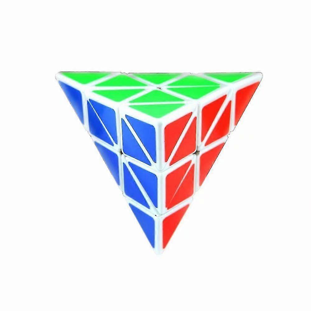 Eco-friendly White Plastics Speed Pyraminx Magic Cube Triangular Magic Cube