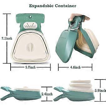 Portable poop scoop, extendable dog poop scoop with dispenser for 3 dog poop scoop waste bag refills