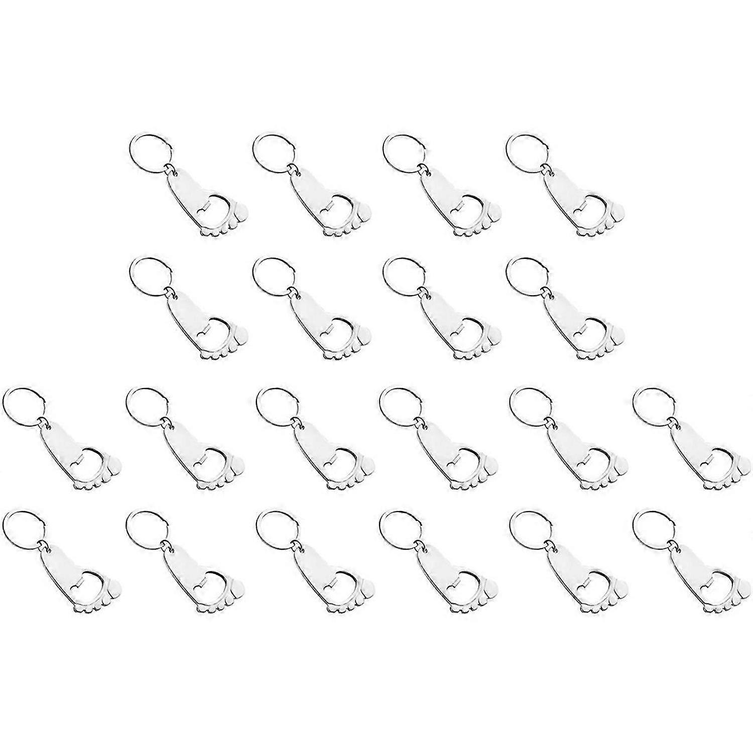 20pcs Creative Keychain Beer Bottle Opener Keychain Chain Ring