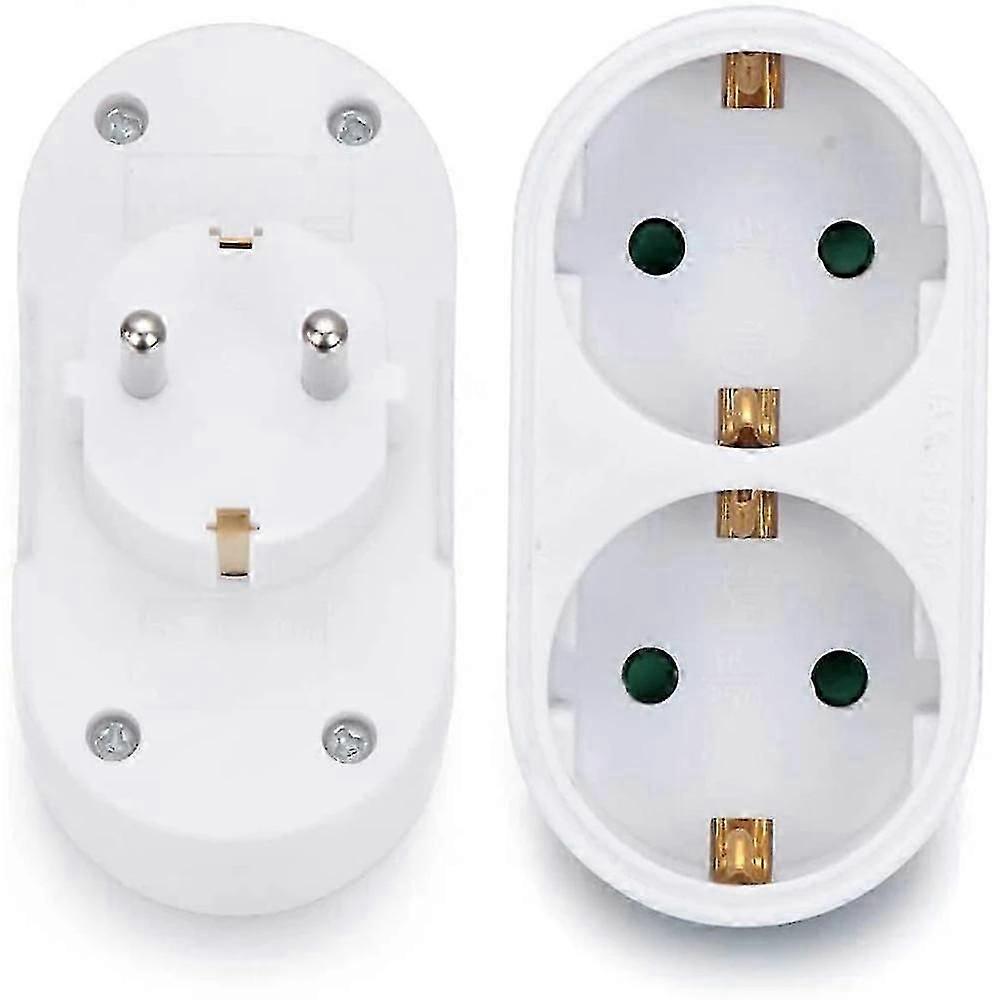 2 Slot Multi Plug Adapter Horizontal Double Plug Multiple Socket
