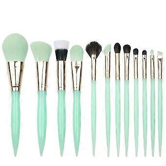 12 Pcs Makeup Brush Set, Animal Hair Powder Eyeshadow Lip Brushes, Wool Cosmetic Brush Kit for Face Eyes