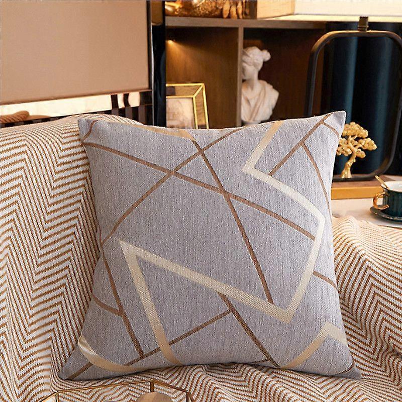 Knitted Texture Chenille Soft and Comfortable Square PillowcaseSilver Grey