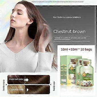 10 piezas / caja Champú de tinte para el cabello Tinte para el cabello de burbujas de plantas naturales Color de cabello de larga duración Champú para colorear el cabello conveniente y efectivo