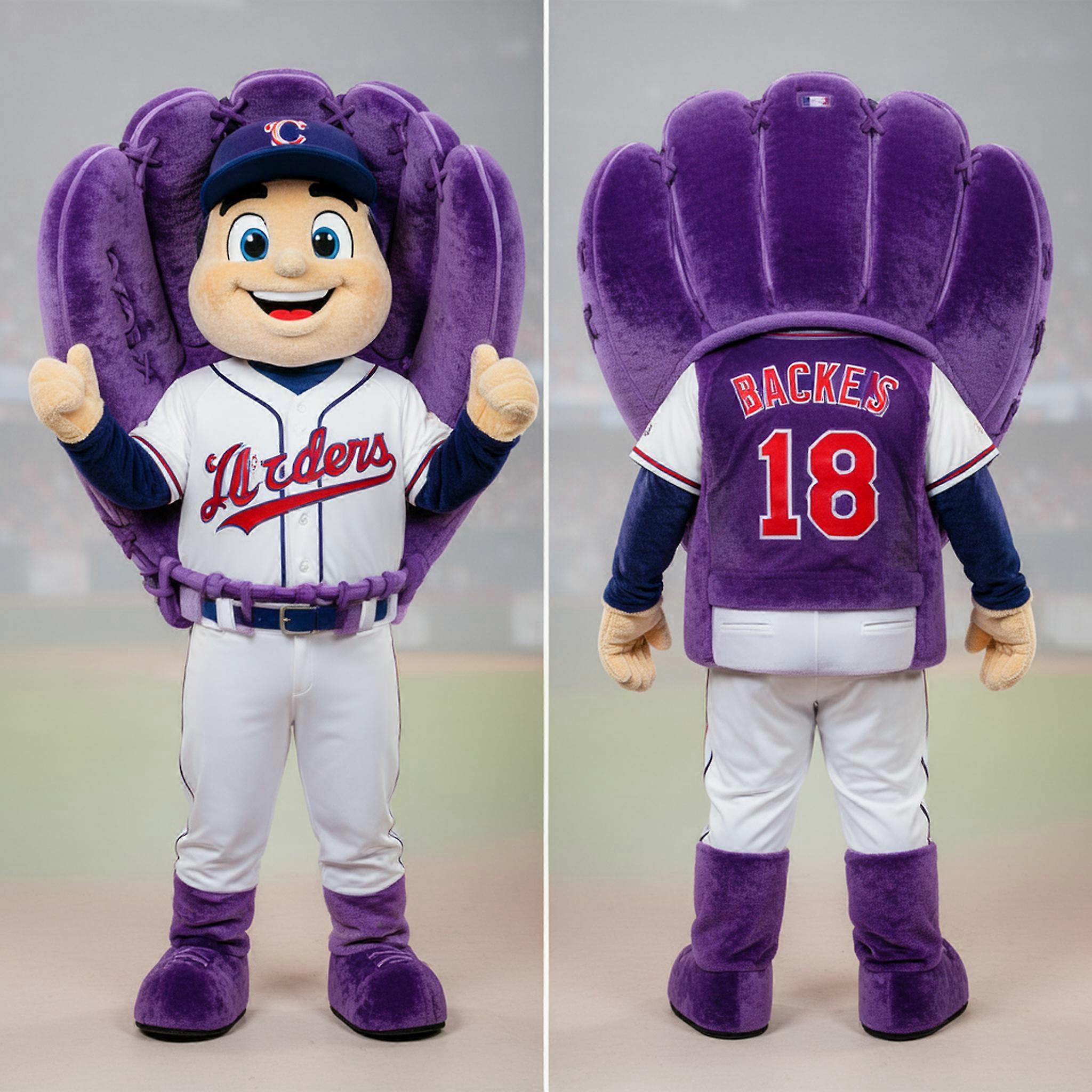 MASTICOT Purple Velvety Baseball Glove Mascot