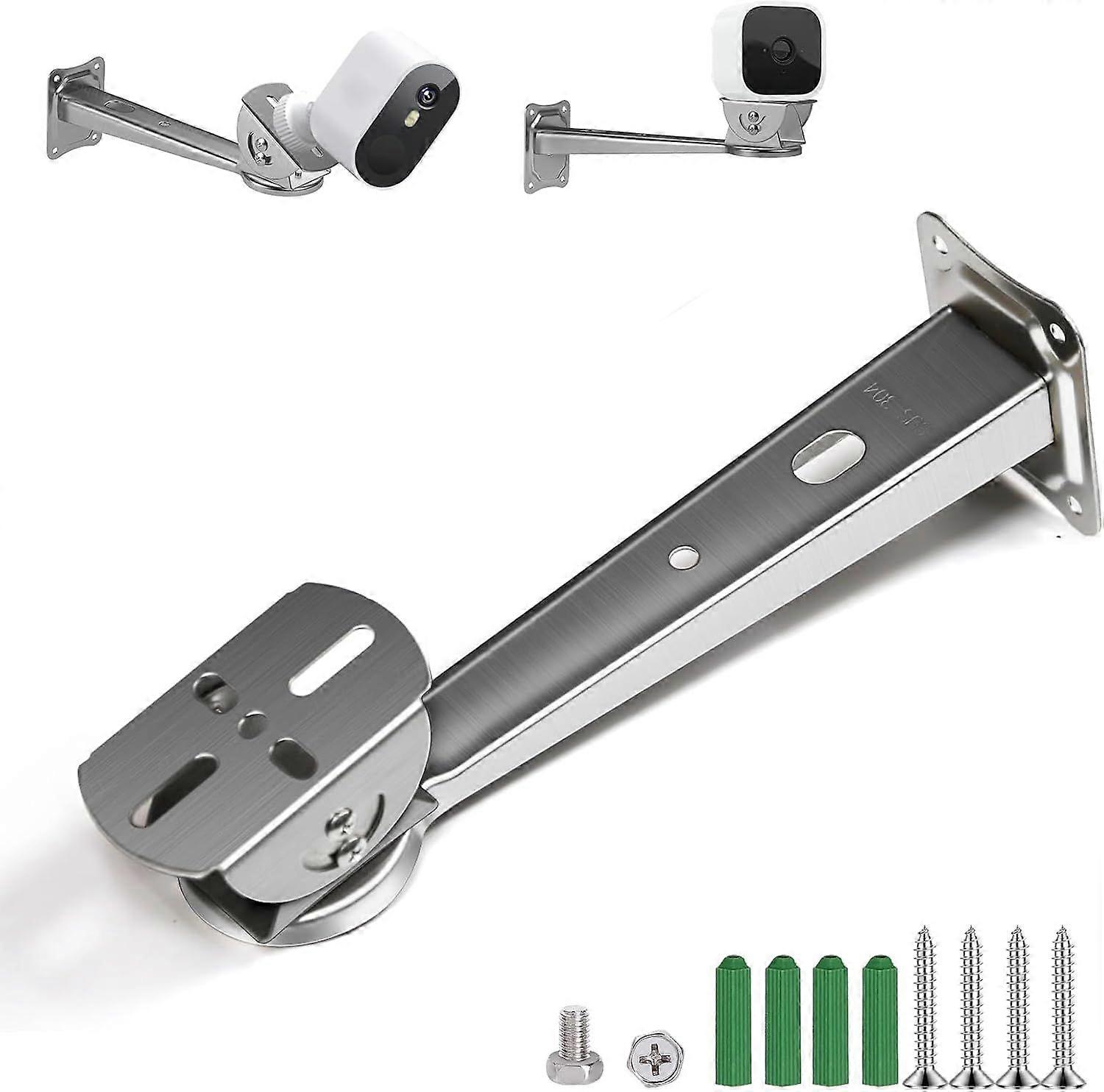 Stainless Steel Camera Wall Mount Bracket Adjustable Arm for Security Cameras