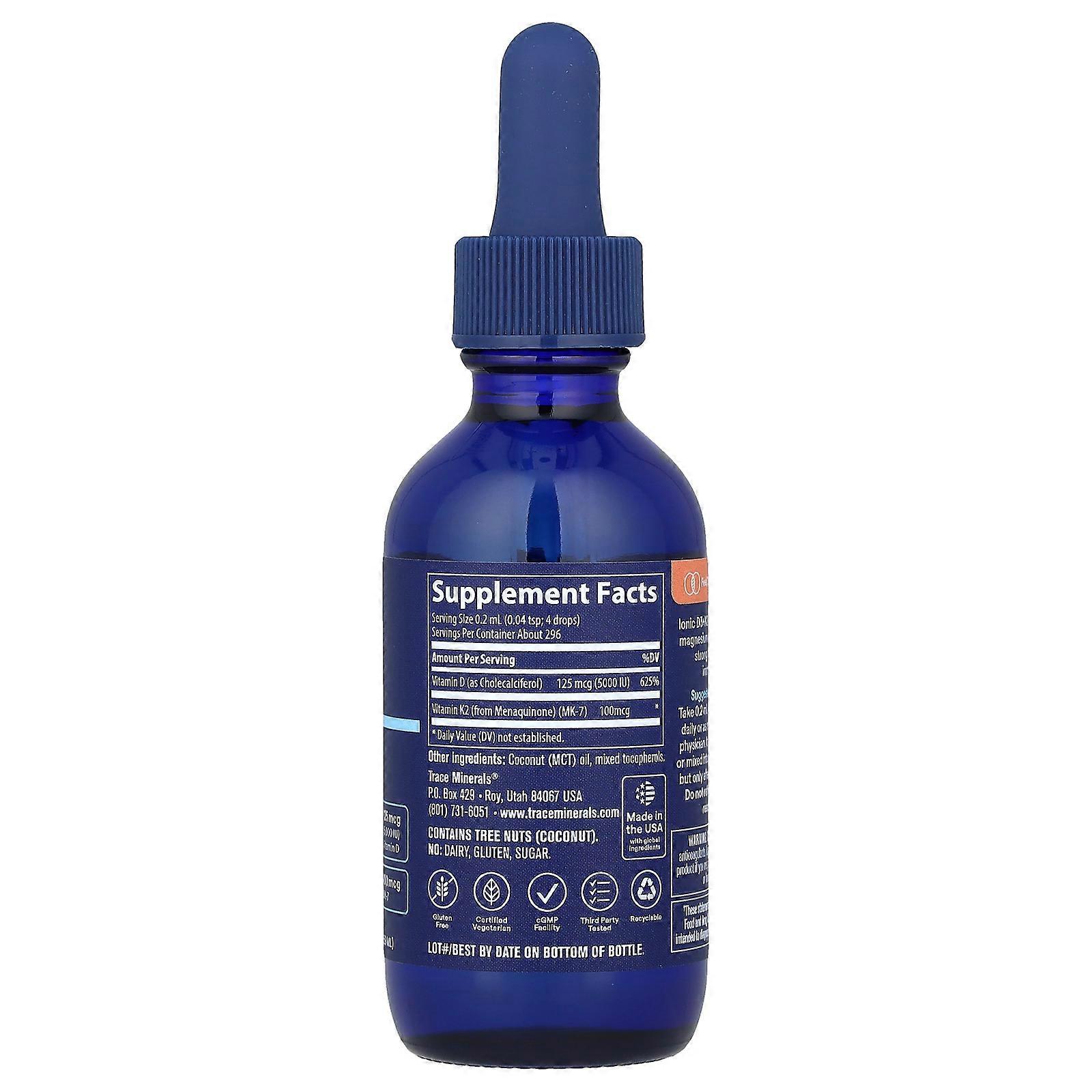 Trace, Ionic D3 + K2, 2 fl oz (59 ml)