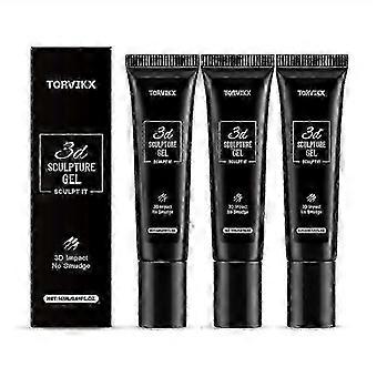 Semi Solid Nail Glue Gel, 3pcs No UV Lamp Quick Drying Long Lasting for Press On Nails