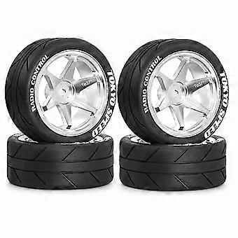 1/10 RC Racing Wheels Tires Metal Rims Hub 12mm Hex for RC On Road Car Tamiya TT01 TT02 XV01 XV02 PTG