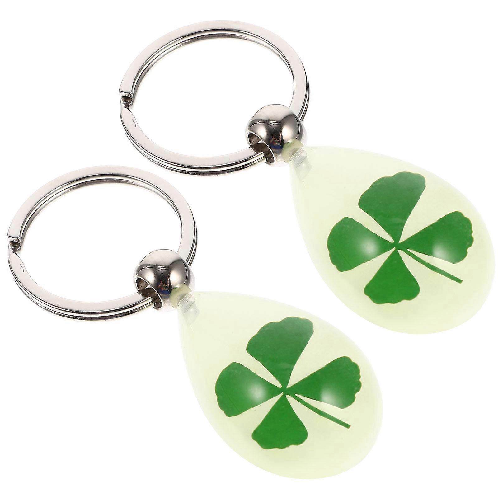 Four Leaf Keychains Key Holders St.patrick Day for Decor 10Pcs