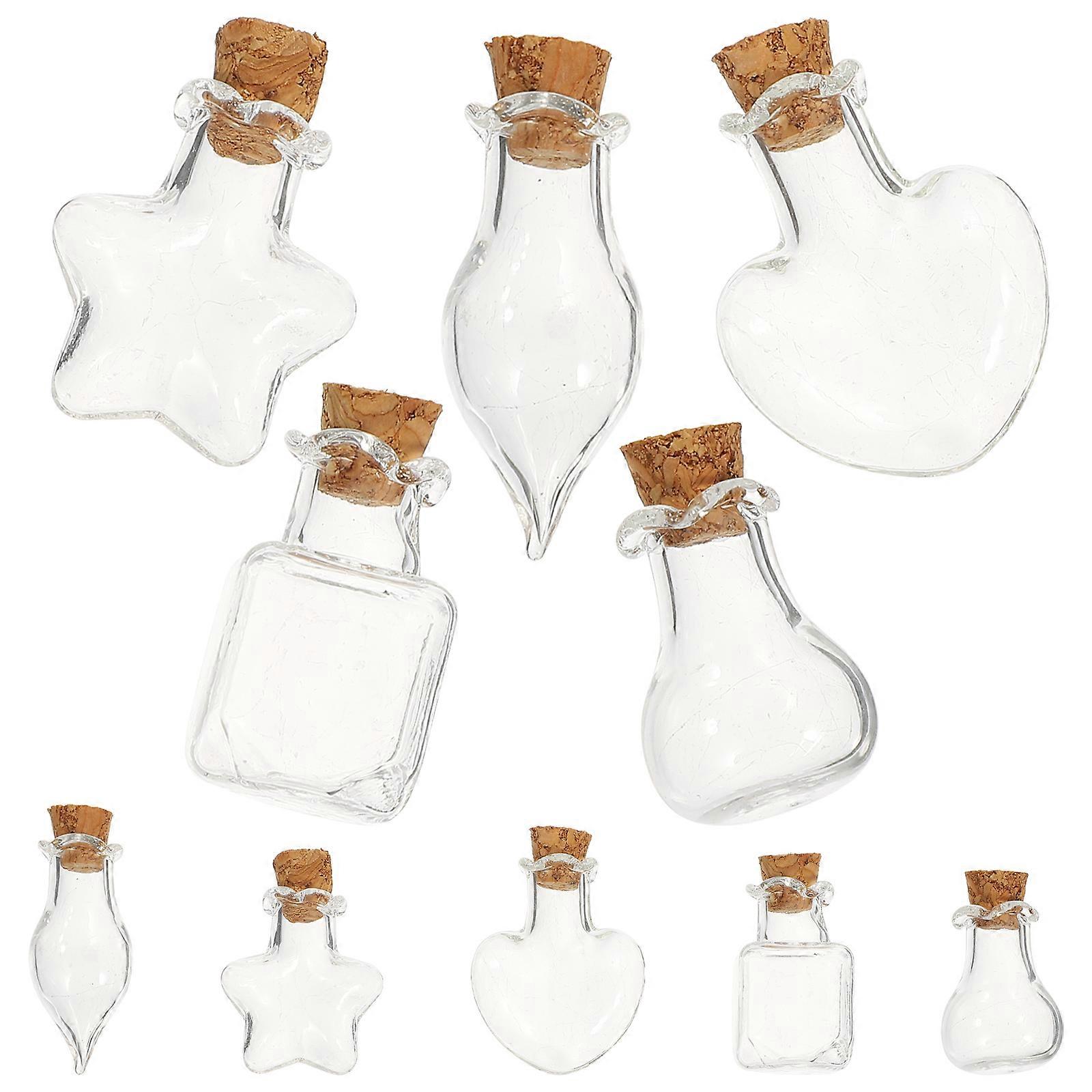 Assorted Color Mini Glass Bottle for Storage Use Multi-Function Wish Bottles 10Pcs