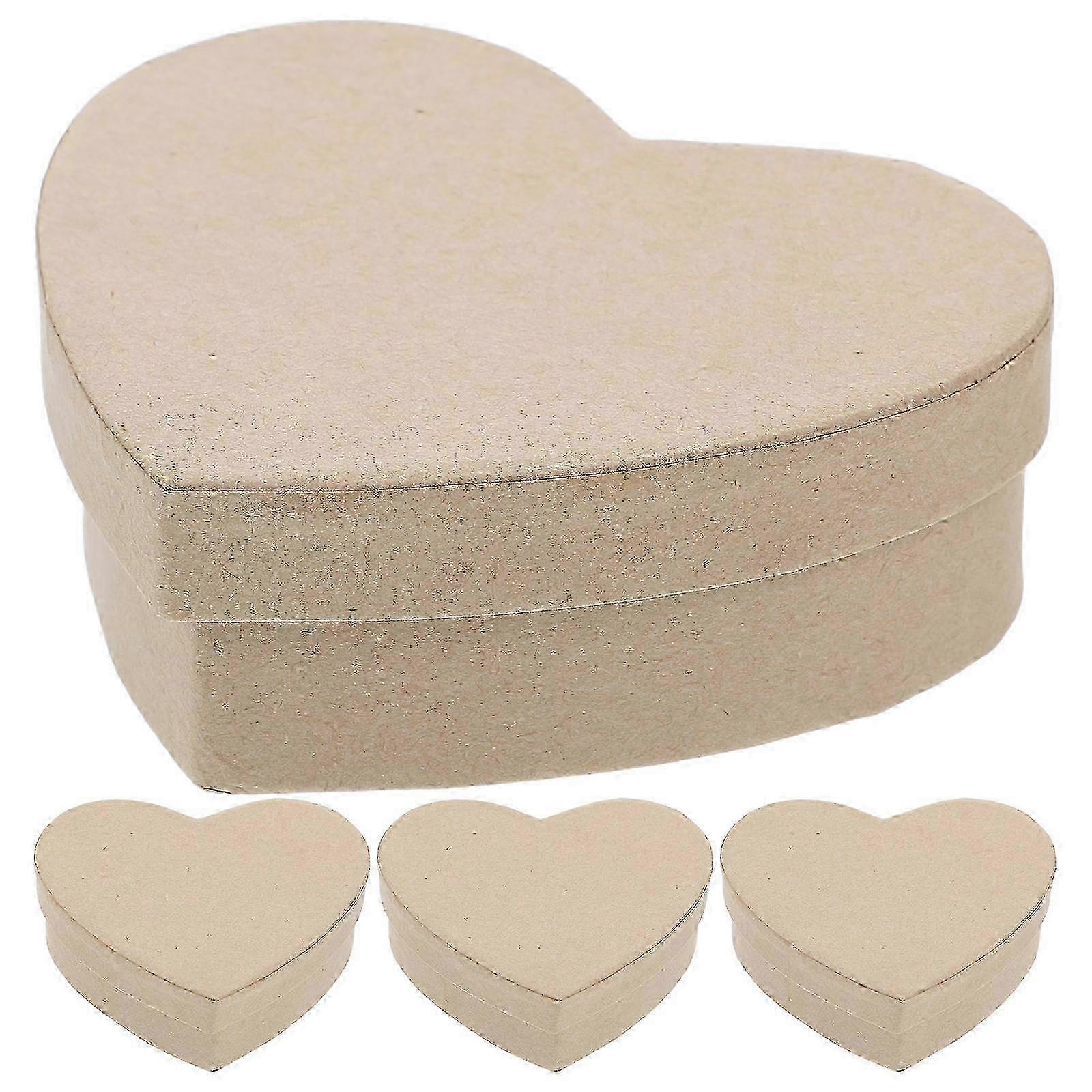 4Pcs Heart Kraft Boxes With Lids
