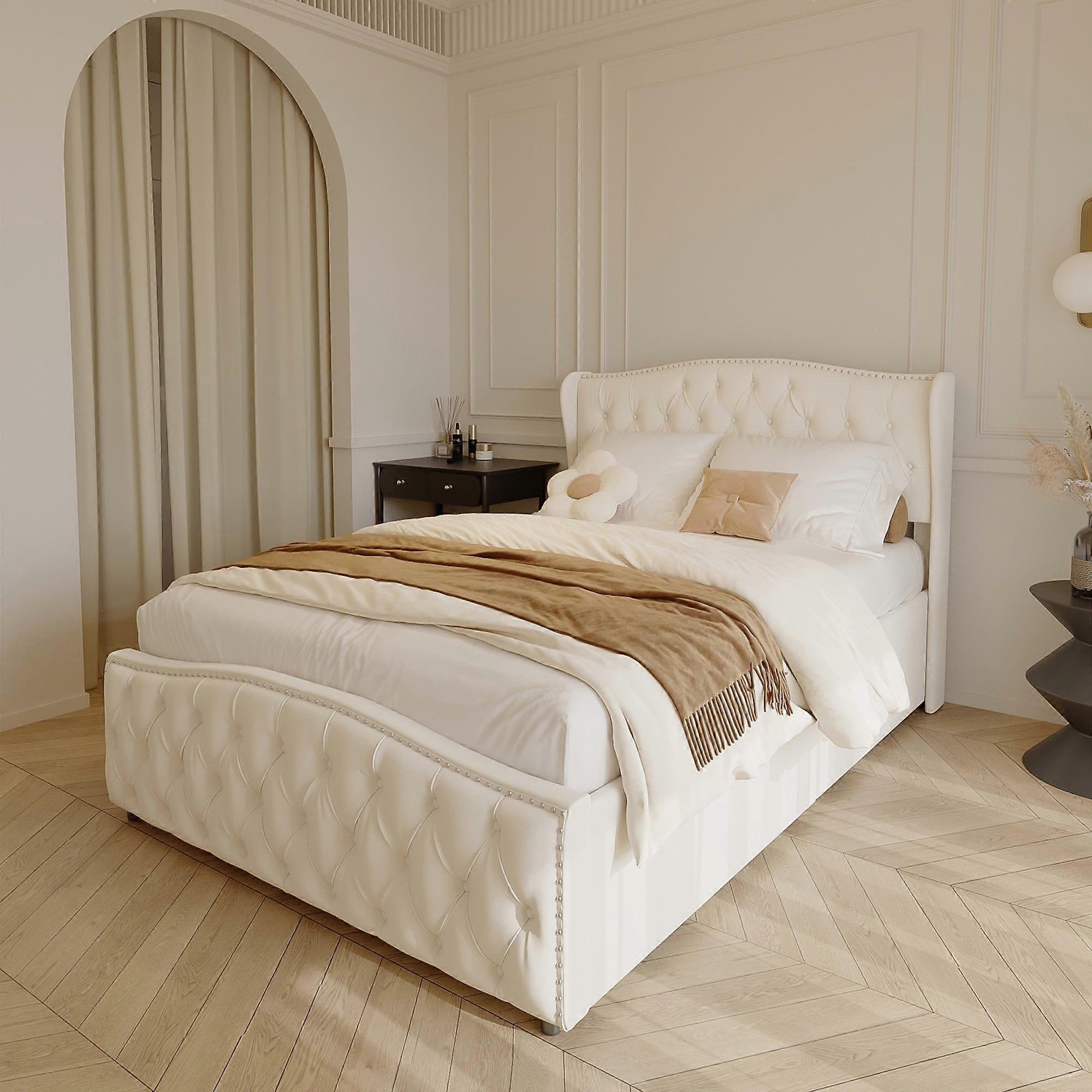 bedframe - gestoffeerd bed - tweepersoonsbed - opbergbed - platformbed