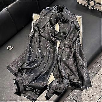 Elegant tryckt hijab i tencelbomull med lång halsduk för damer, solskydd för fyra årstider, dekoration, sjal, huvudduk