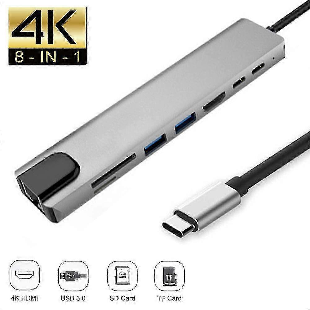 Type-c 8 In 1 Hub Multi-function Docking Station Usb Hub Hdmi Converter Pd Charging