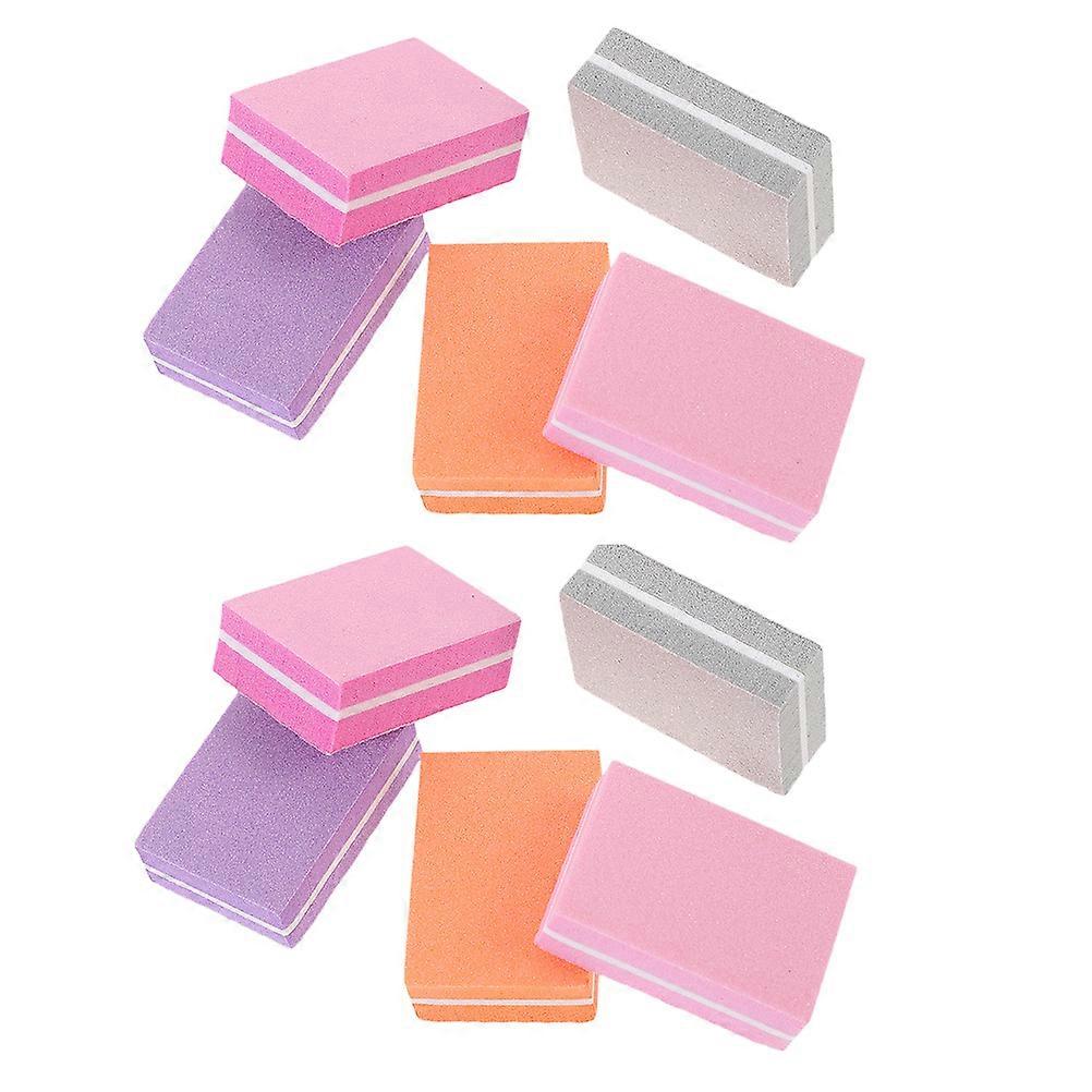 Manicure Nail File Sponge Buffer Block 100Pcs Assorted Color Double Sided