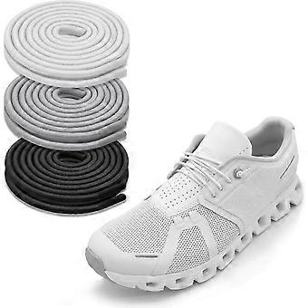 3 Pairs Elastic Shoelaces For On Cloud 5 Running Shoes Stretchy Bungee Thin Strings No Tie Replacement Speed Laces Black And White Inch 18 Grey 45cm