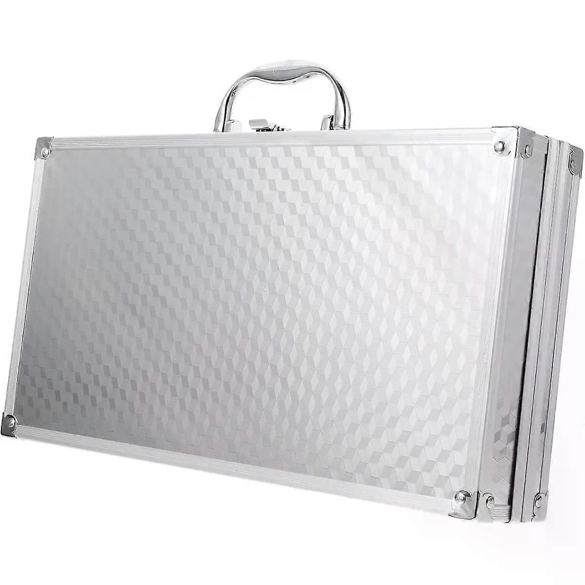 Briefcase Tool Box Case for Electronics Accessories, Silver