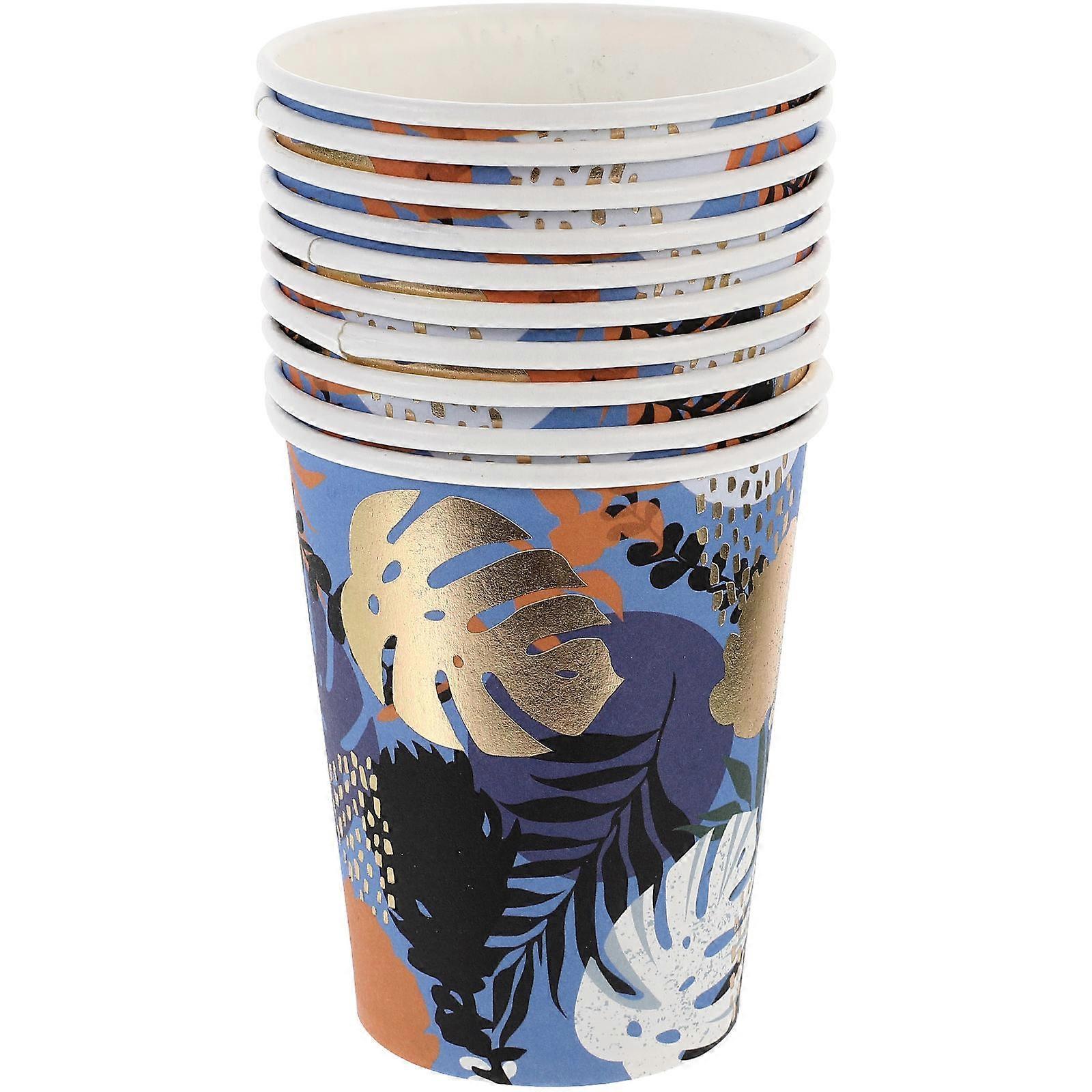 Multi-Use Paper Coffee Cups compatible with Party Use 10Pcs Thick Printed Drinking Cups