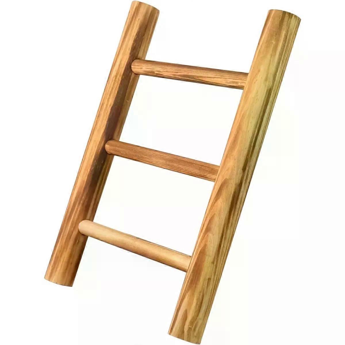 Towel Ladder Stand 2 Tier Rustic Bathroom Shelf