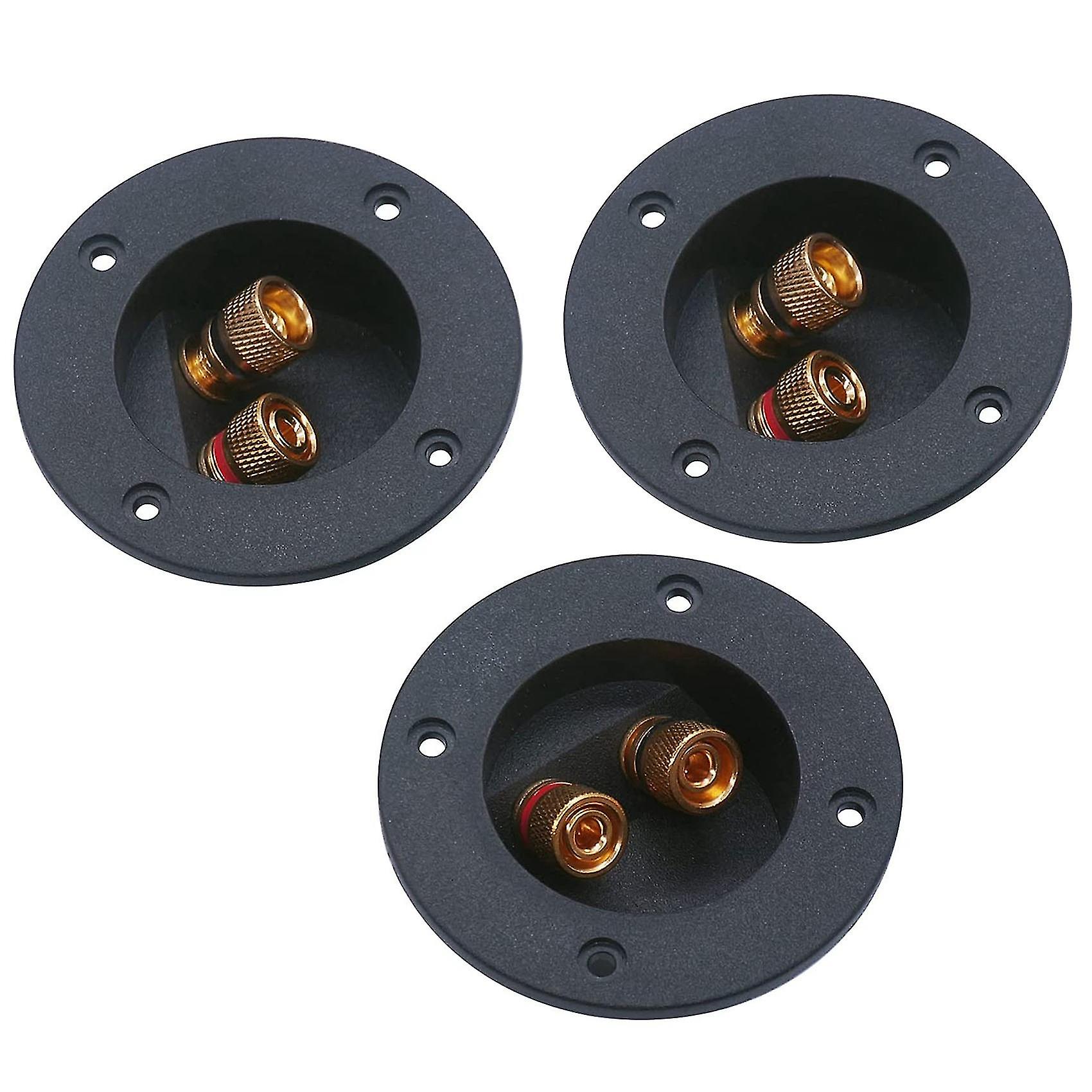 3 Pcs Diy Home Car Stereo 2-way Speaker Box Terminal Binding Post Round Spring Cup Subwoofer Plugs