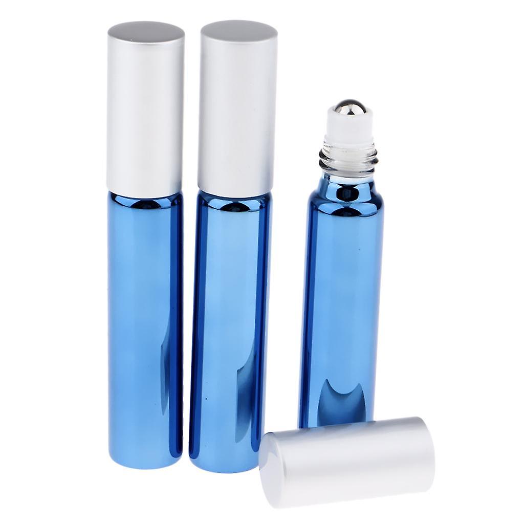3pcs Empty Refillable Container Essential Oil Roller Bottles Vials Royalblue