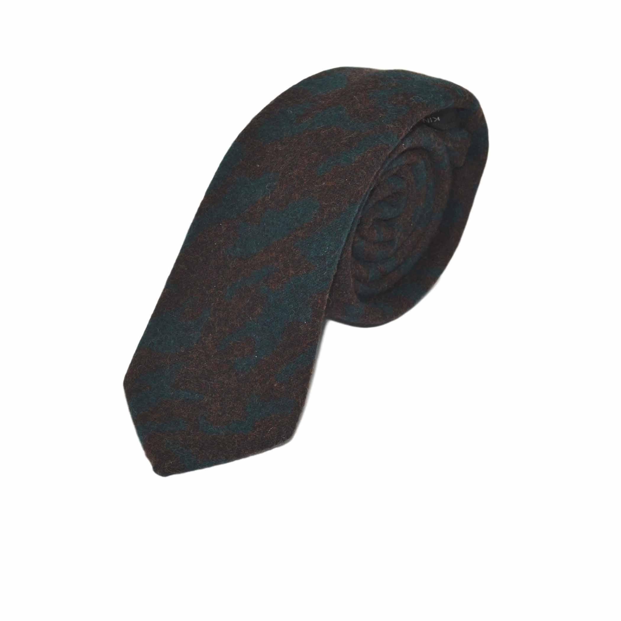 Arabic Dark Teal Pattern Tie & Pocket Square Set