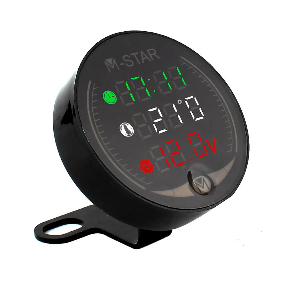 4 In 1 Motorcycle Atv Voltmeter+electronic Clock