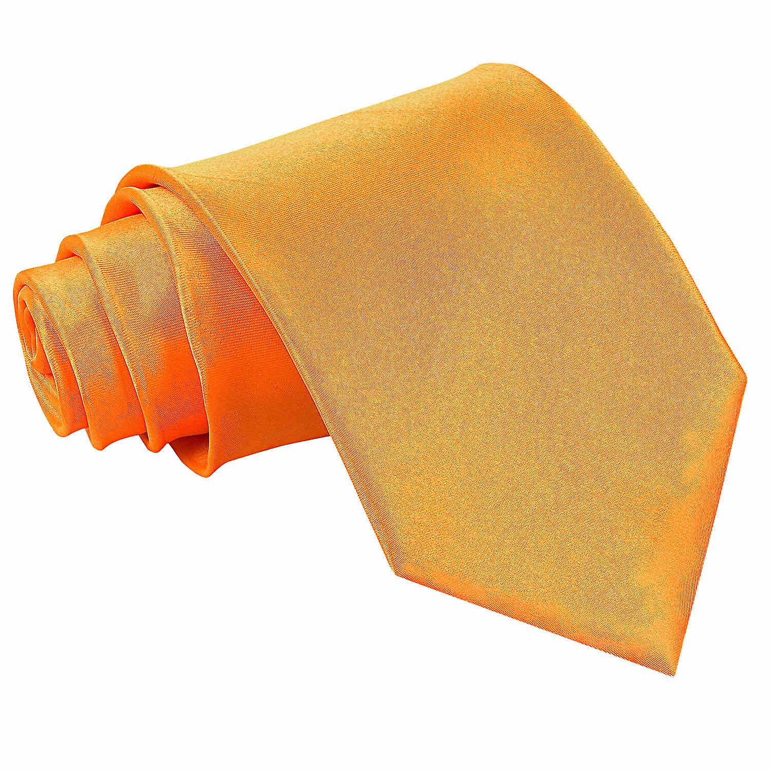 Fluorescent Orange Plain Satin Tie